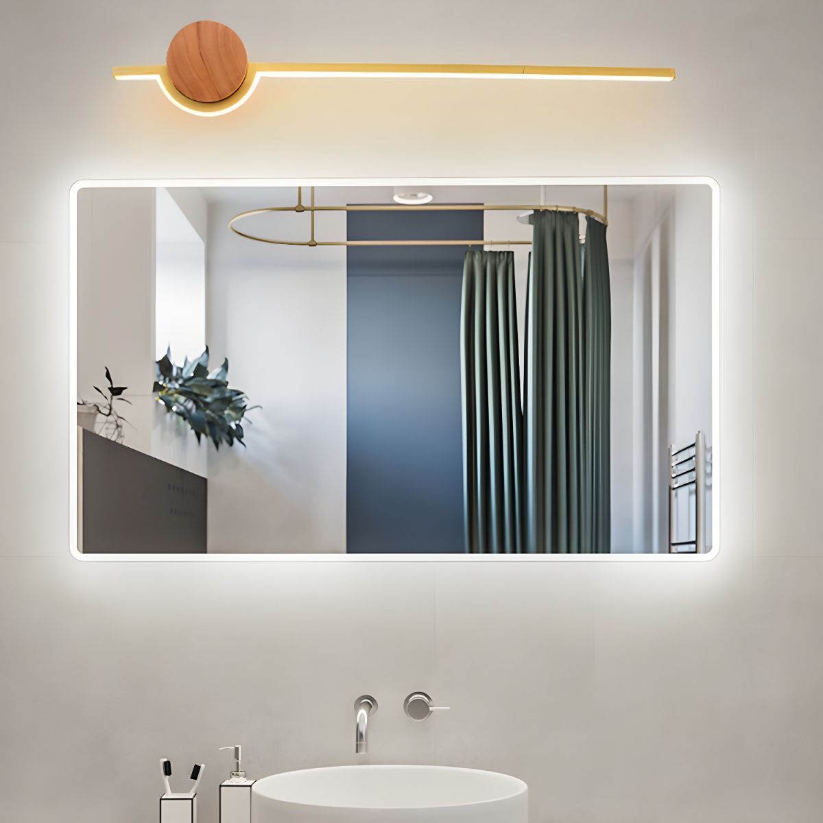 Edge Nordic Vanity Wall Lamp above bathroom mirror