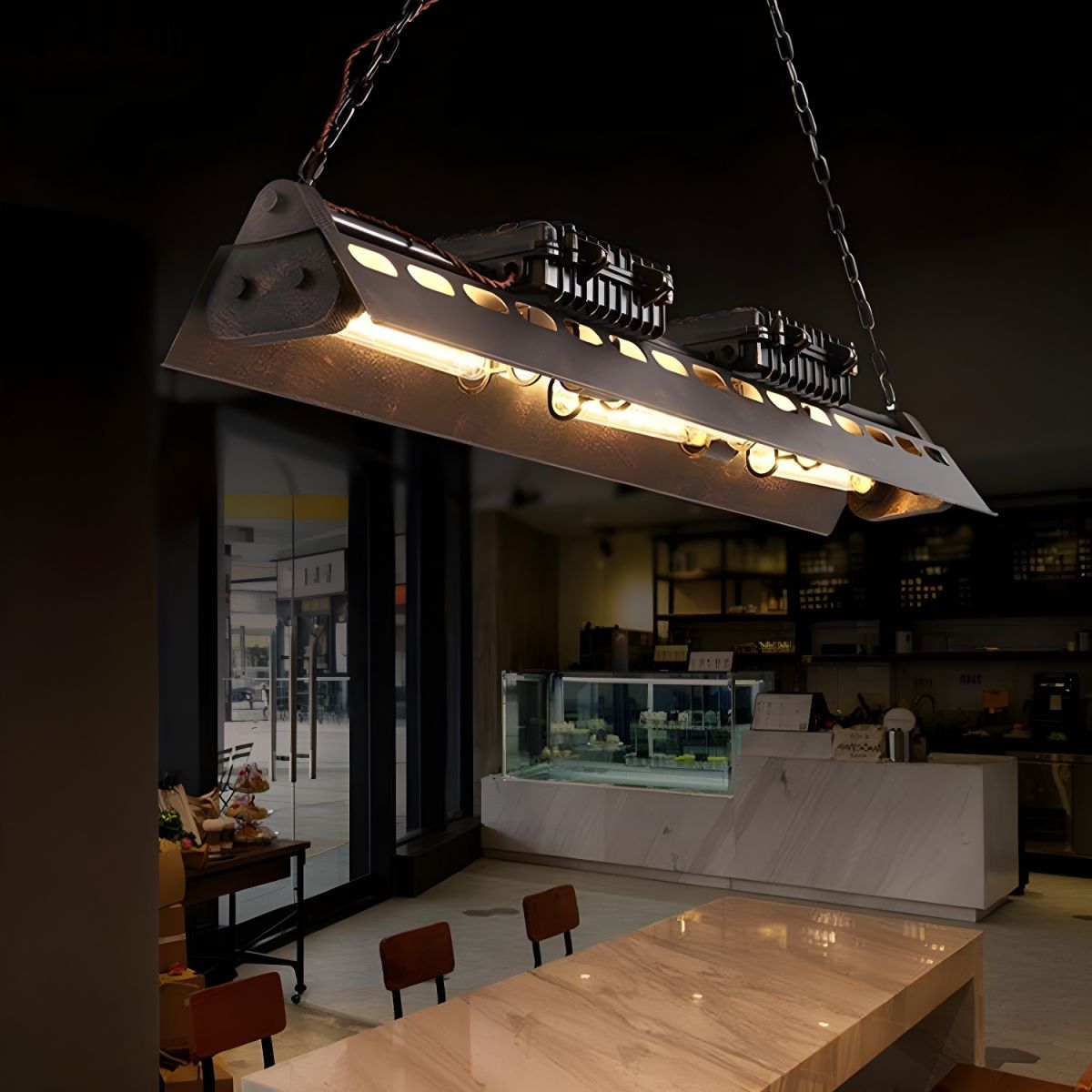 Cooley Industrial Pendant Light in restaurant setting