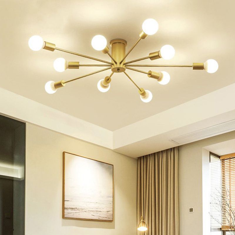 Gold modern ceiling light fixture