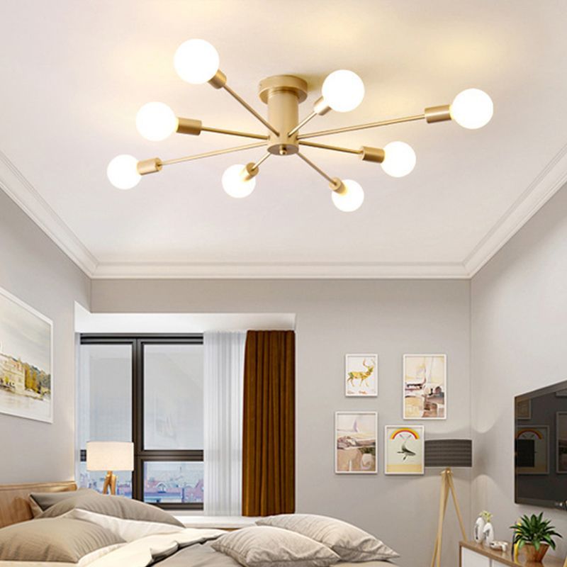Valentina Gold Bubble Flush Mount Ceiling Light in Bedroom