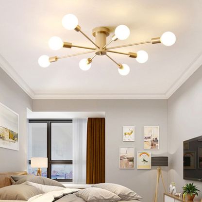 Valentina Gold Bubble Flush Mount Ceiling Light in Bedroom