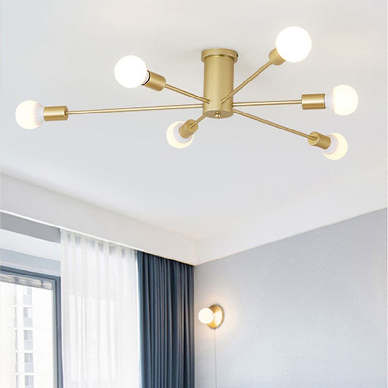 Gold Valentina Bubble Flush Mount Ceiling Light in Modern Room