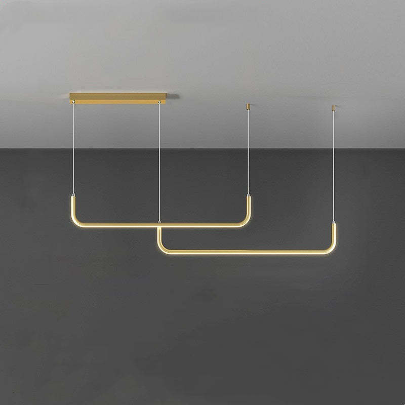 Gold Edge Linear Pendant Light - Las Sola Lighting
