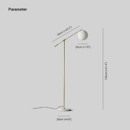 Valentina Arc Floor Lamp dimensions: height, width, depth. Valentina Arc Floor Lamp, Frosted Glass & Metal