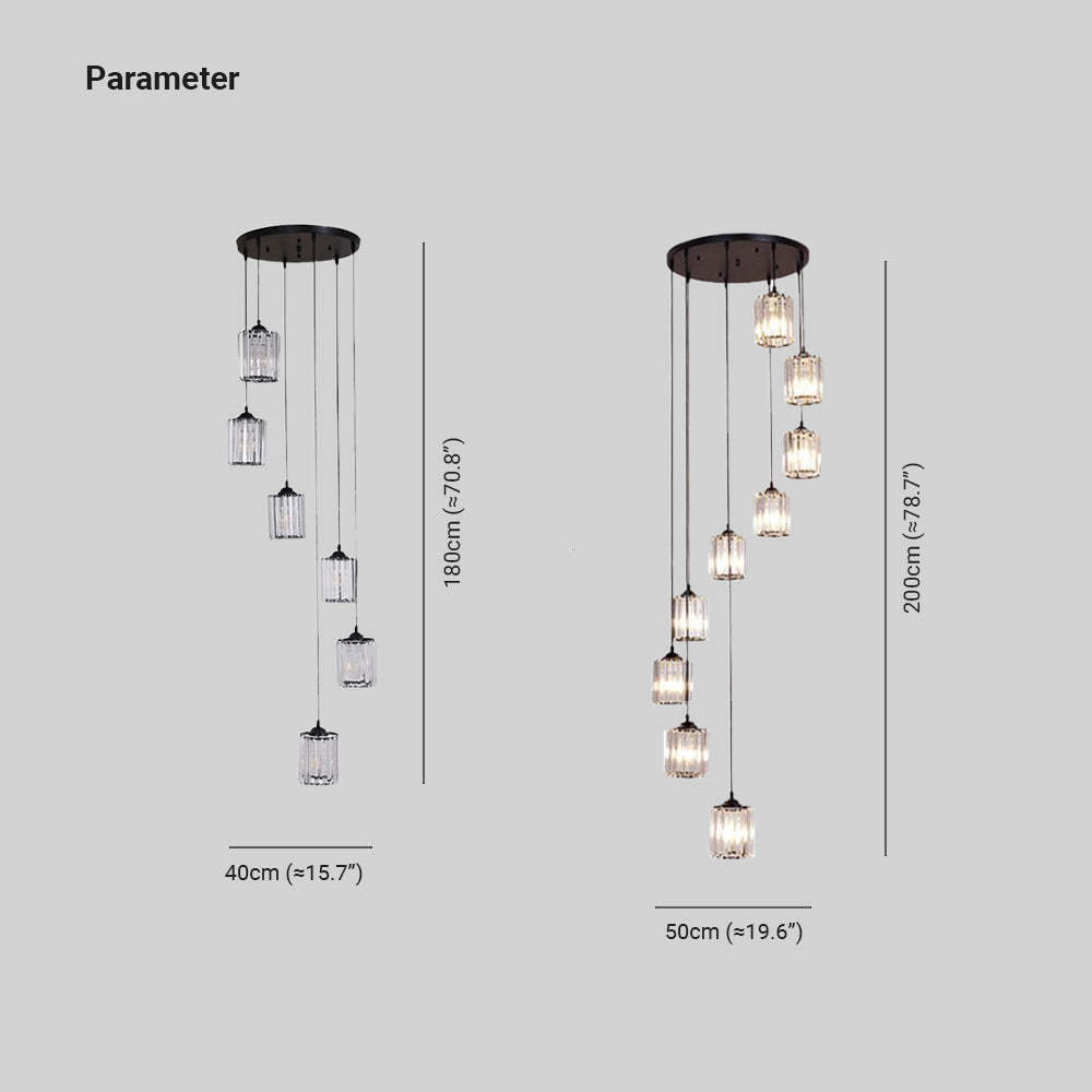 Kristy Cluster Chandelier Dimensions - Metal and Glass