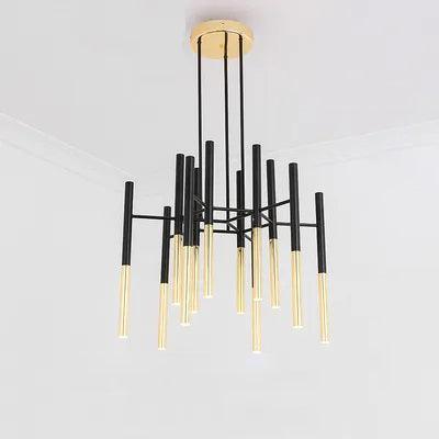 Modern Tubular Metal Chandelier Living Room Hallway Bedroom | Las Sola