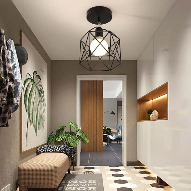 Modern Nordic geometric ceiling light in hallway