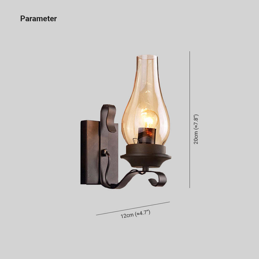 Alessio Vintage Candle Wall Lamp dimensions