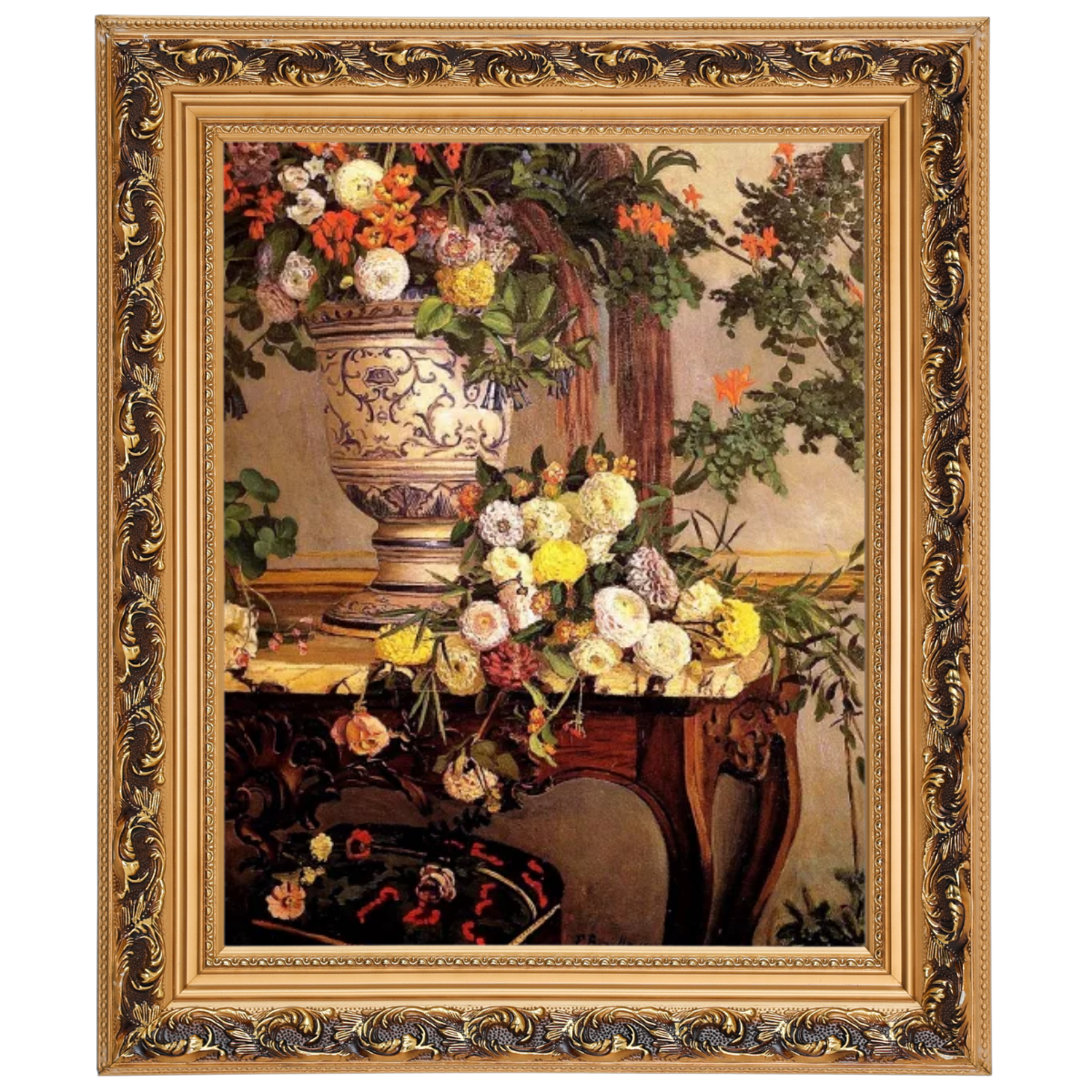Flowers by Frederic Bazille, floral oil painting reproduction