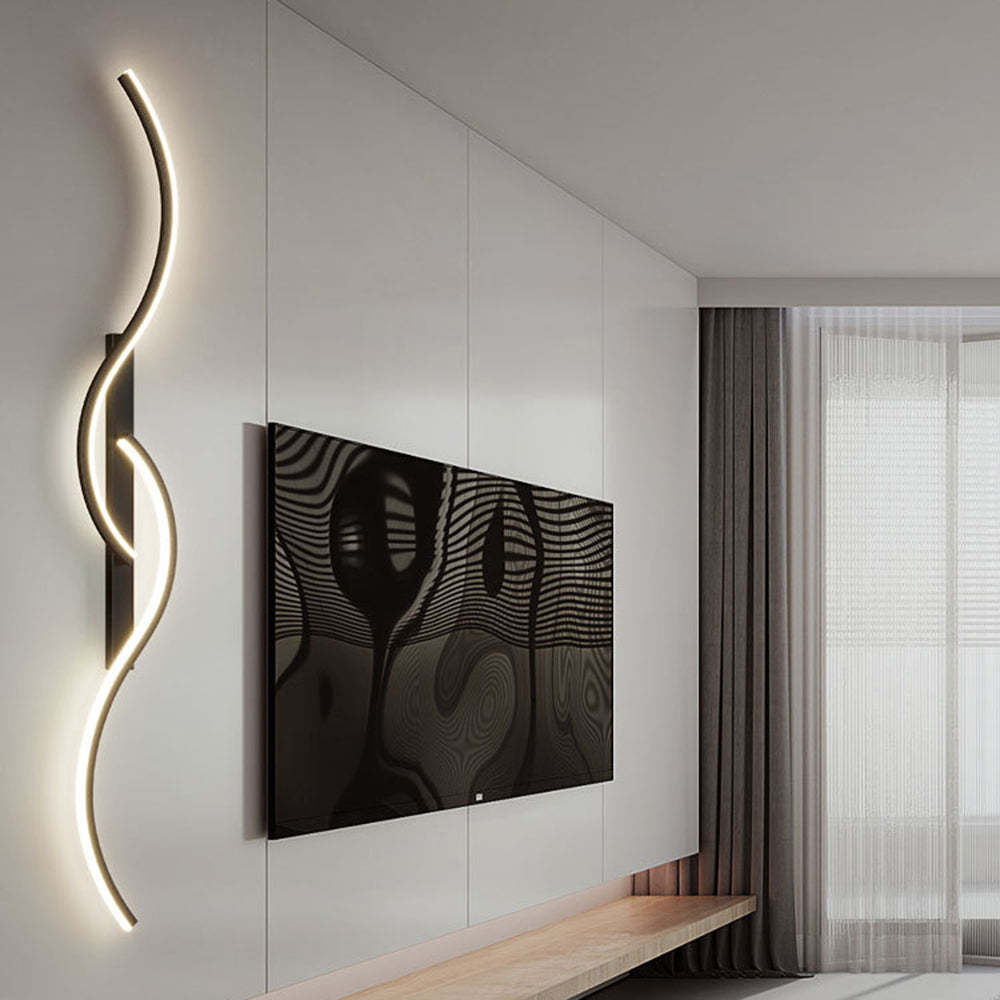 Louise Modern Wave Wall Lamp in Living Room