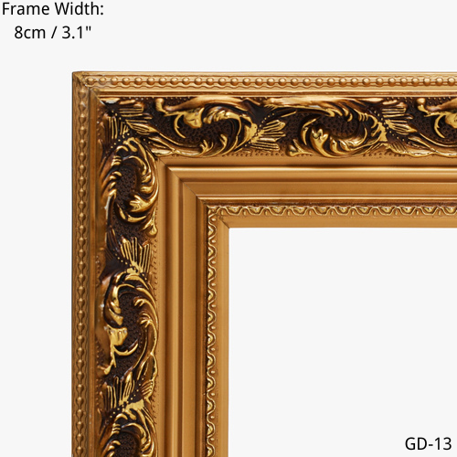 Ornate gold picture frame detail, 8cm width, GD-13