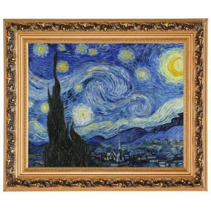 Framed Starry Night oil painting reproduction for dining room