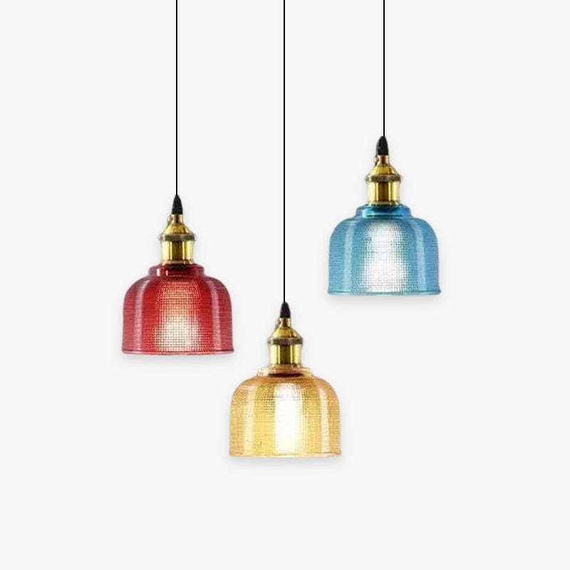 Colorful glass pendant lights, Art Deco style