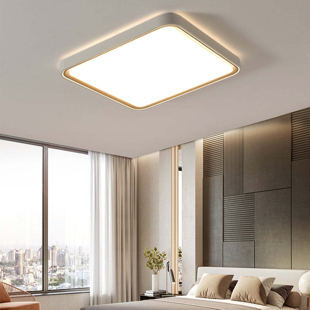 Quinn Square Flush Mount Ceiling Light in Bedroom