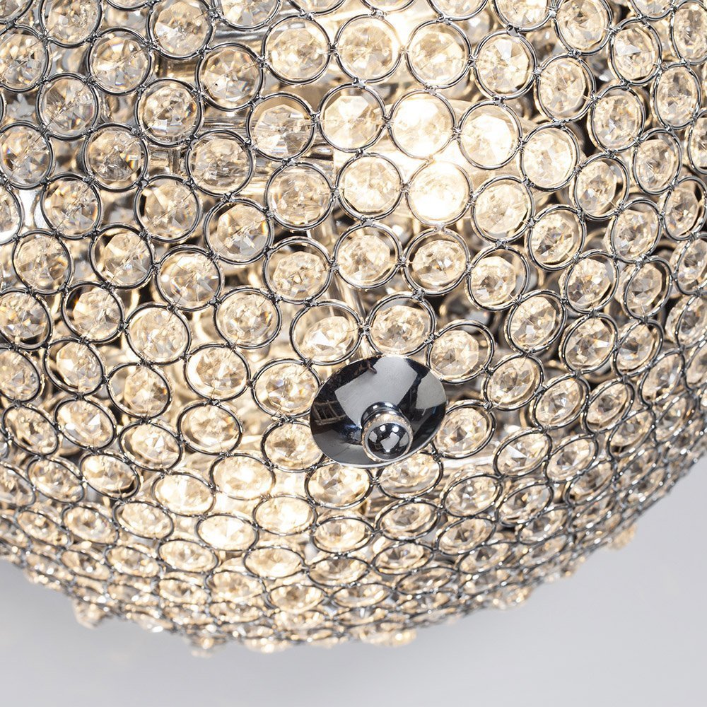 Close-up of Kristy Crystal Flush Mount Ceiling Light