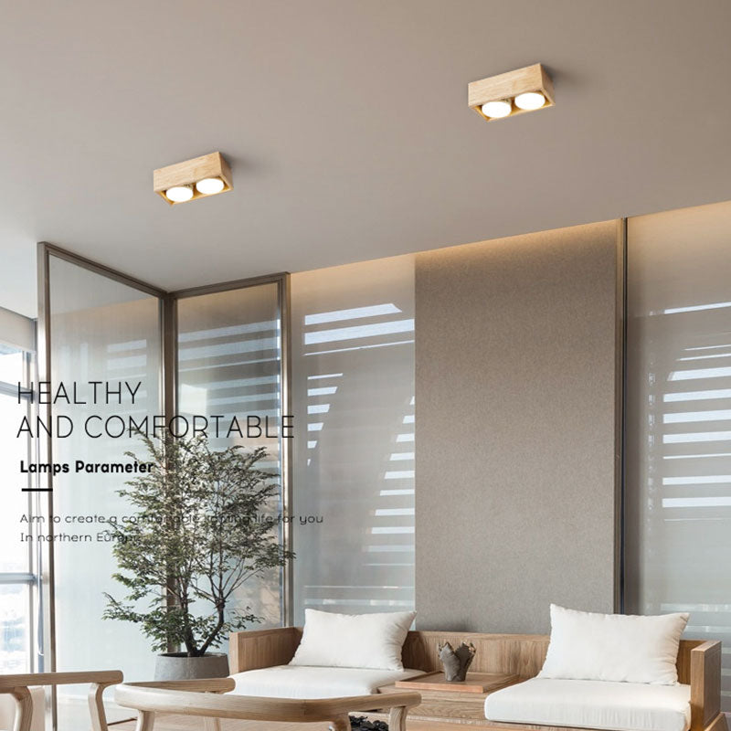 Ozawa Wood Ceiling Lights in Modern Living Room