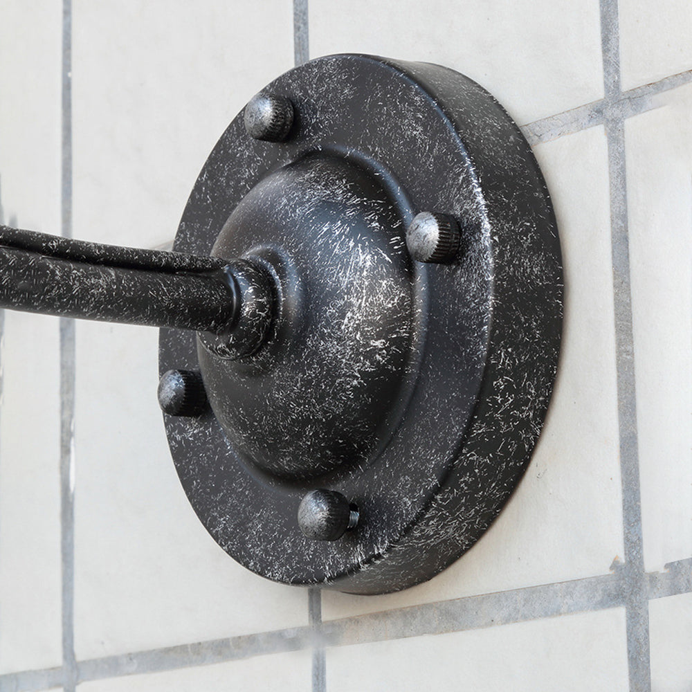 Antique silver Alessio outdoor wall lamp mounting detail.
