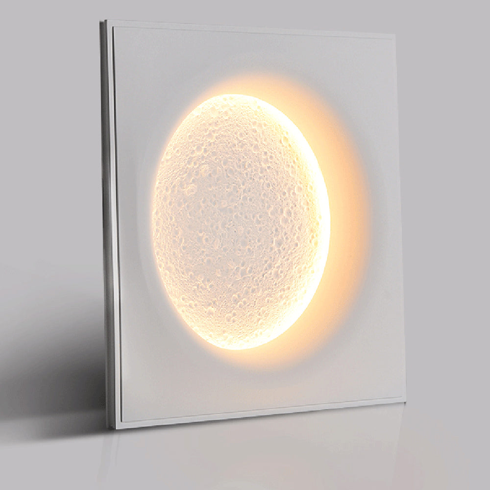 Elif Moon Wall Lamp: Gypsum texture and warm light Elif Decorative Moon Metal Gypsum Wall Lamp