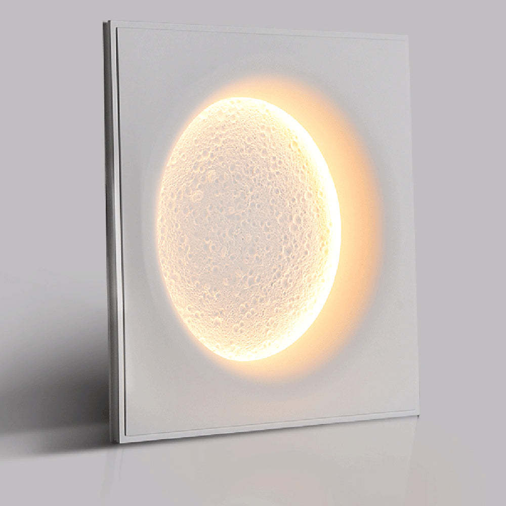 Elif Moon Wall Lamp: Gypsum texture and warm light Elif Decorative Moon Metal Gypsum Wall Lamp