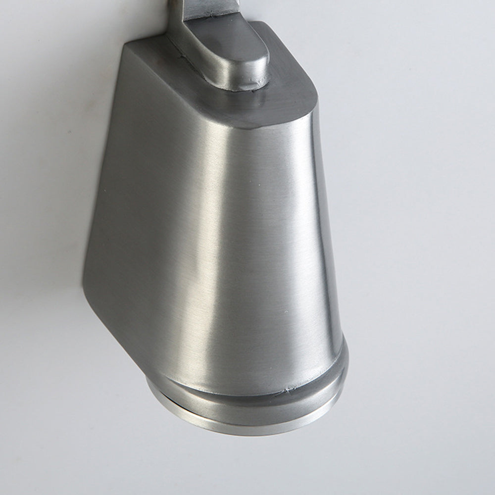 Brushed metal Orr wall lamp detail. Las Sola industrial lighting