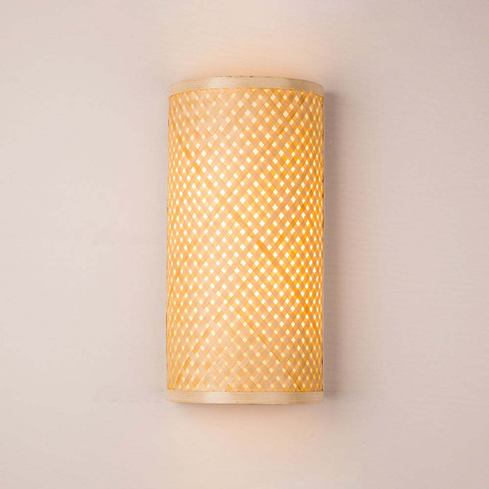 Muto Rattan Wall Lamp - Woven Bamboo Design