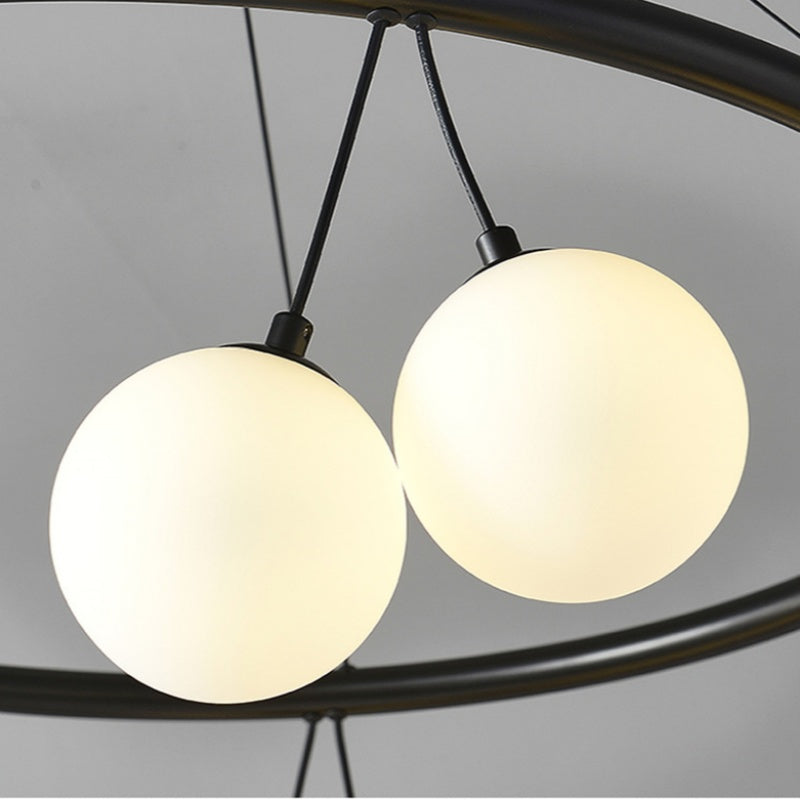 Valentina Nordic Chandelier - Close-up of glass globe lights