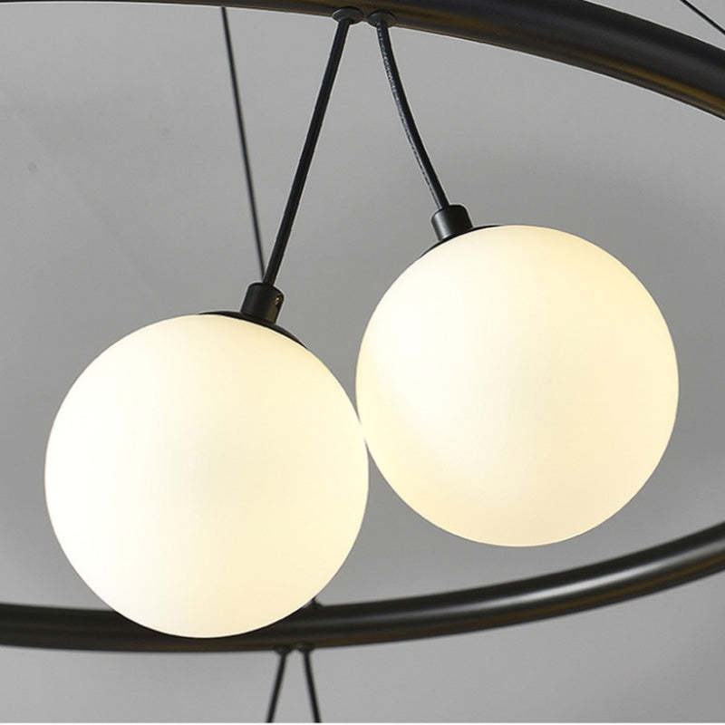 Valentina Nordic Chandelier - Close-up of glass globe lights