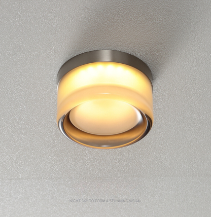 Valentina Modern Mini Drum Wall Lamp, warm glow, transparent