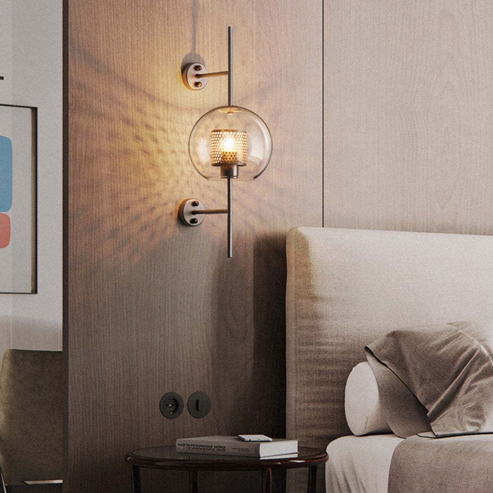 Oneal Glass Globe Wall Lamp in bedroom