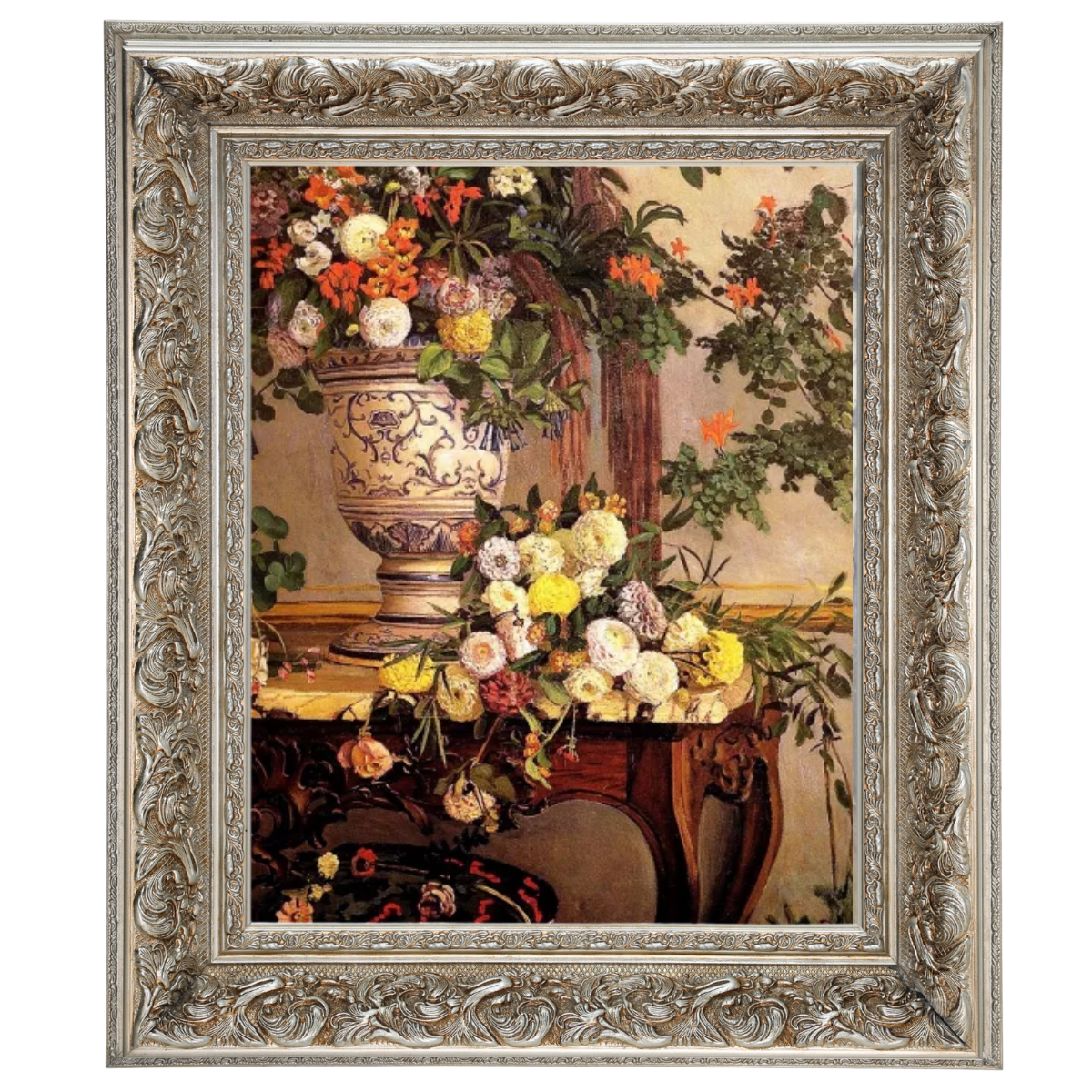 Frederic Bazille Flowers oil painting reproduction in a decorative frame