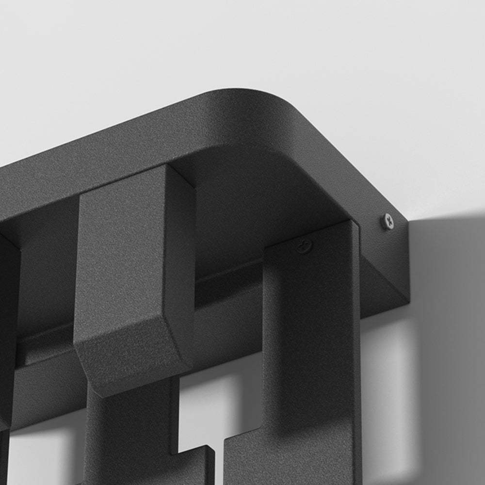 Modern metal solar garden wall lamp close-up
