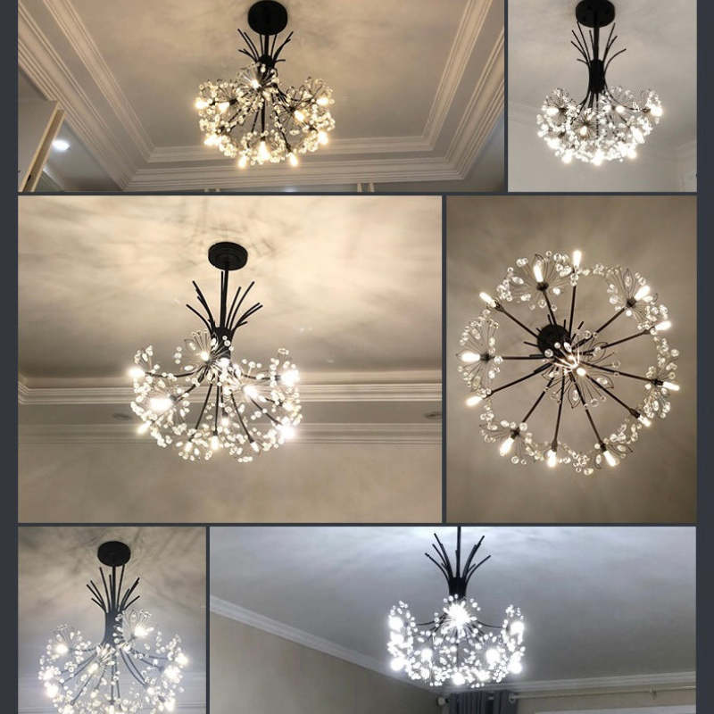 Lily Crystal Chandelier montage. Art Deco lighting solutions.