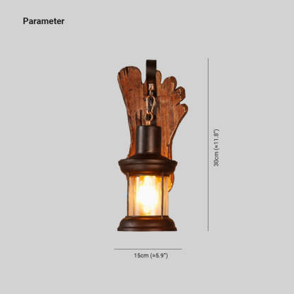 Austin Foot Wall Lamp - Vintage Wood and Metal Sconce