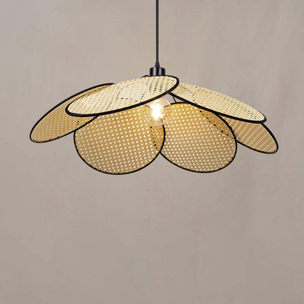 Ritta Willow Rattan Pendant Light - Flower Design