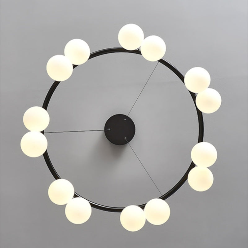 Valentina Nordic Chandelier - overhead view of globe lights