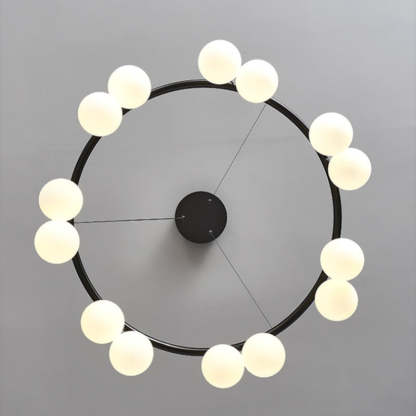 Valentina Nordic Chandelier - overhead view of globe lights