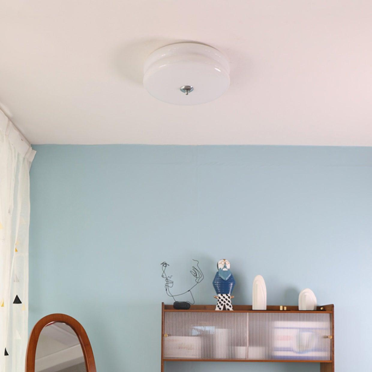 Morandi Round Ceiling Light in a bedroom setting