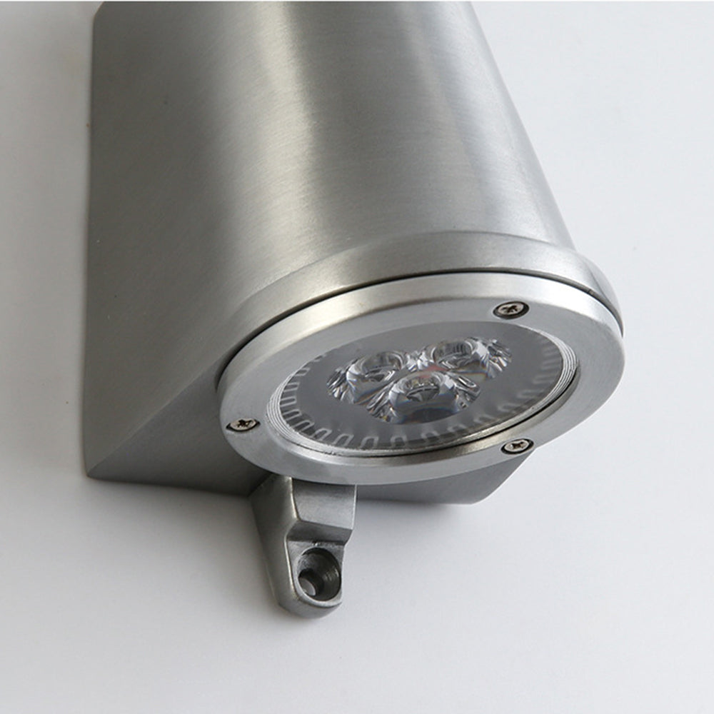 Brushed metal Orr wall lamp. Las Sola industrial lighting.