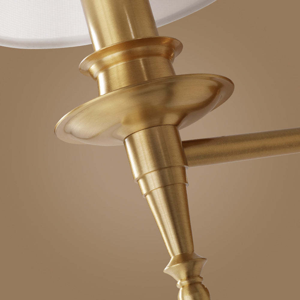 Close-up of Alessio rustic gold LED wall lamp fixture