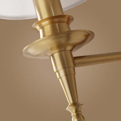 Close-up of Alessio rustic gold LED wall lamp fixture