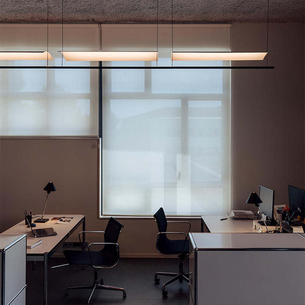 Modern Edge Pendant Light in Office Space.