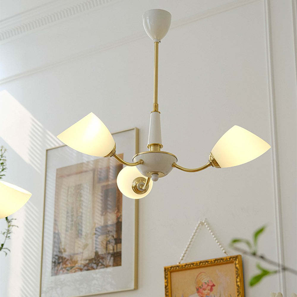Lily Chandelier - Glass and Gold Fixture for Dining Room