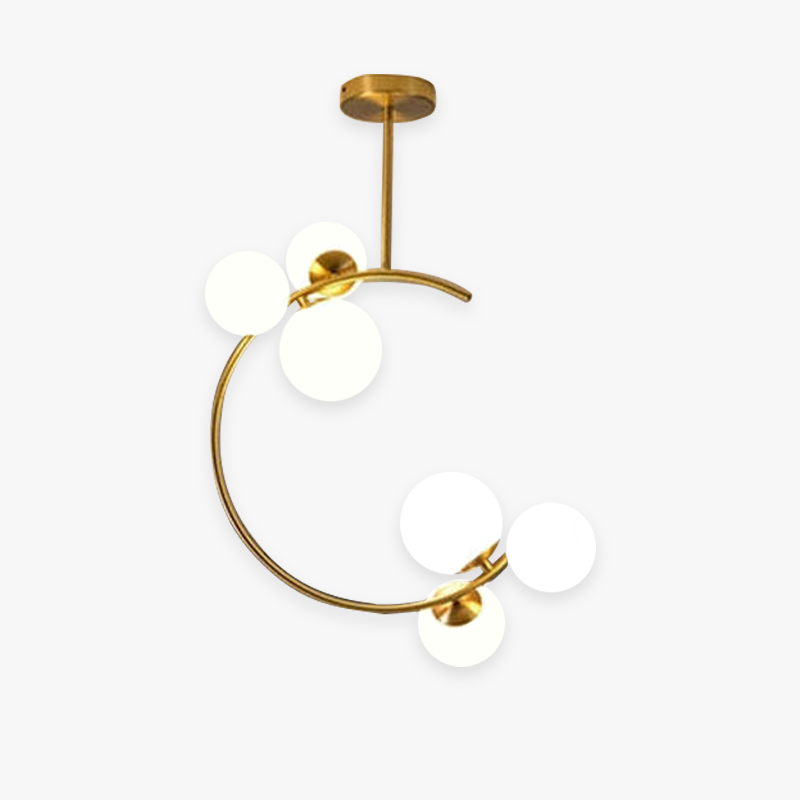 Valentina Modern Glass Globe Pendant Light in gold finish