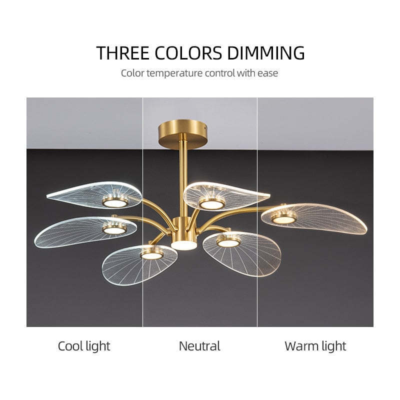 Carins Art Deco Chandelier Three Color Dimmable