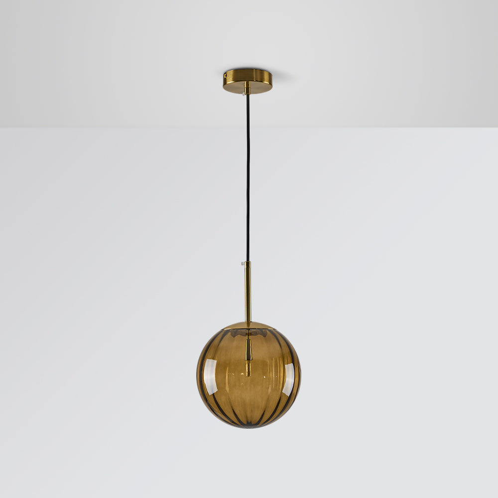 Hailie Amber Bubble Glass Pendant Light, Las Sola