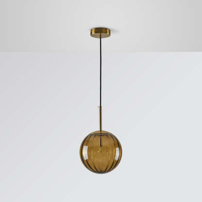Hailie Amber Bubble Glass Pendant Light, Las Sola