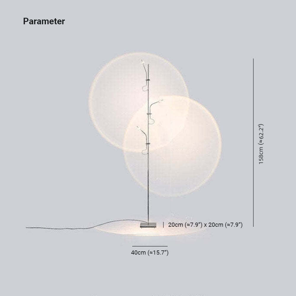 Salgado Floor Lamp Dimensions - 158cm Tall, 40cm Base