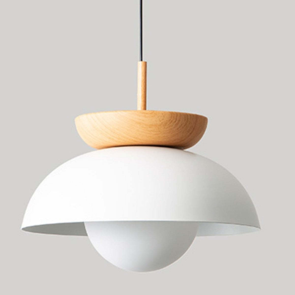 Ozawa Nordic Pendant Light - White Metal and Wood