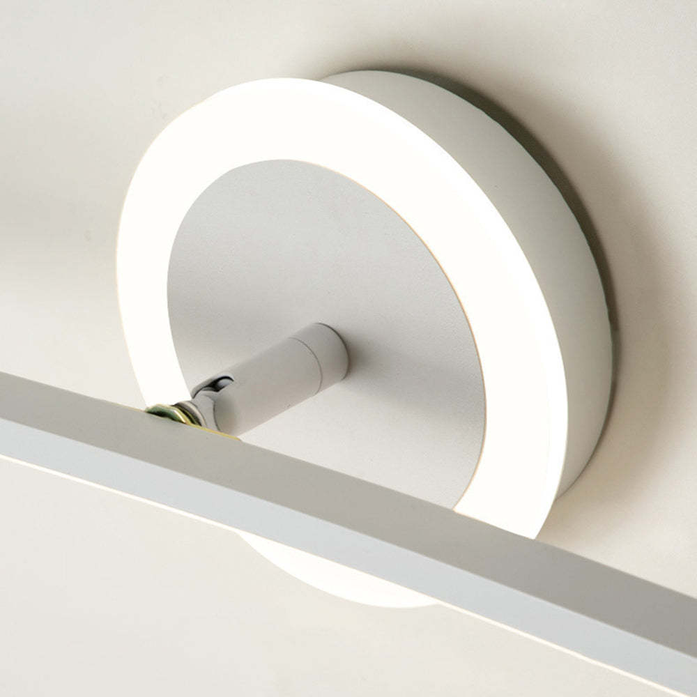 Leigh modern metal LED wall lamp, close up detail.