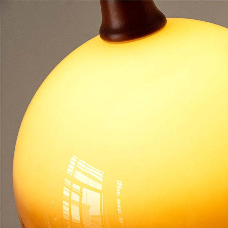 Hailie Retro Pendant Light - Amber Glass Shade close-up